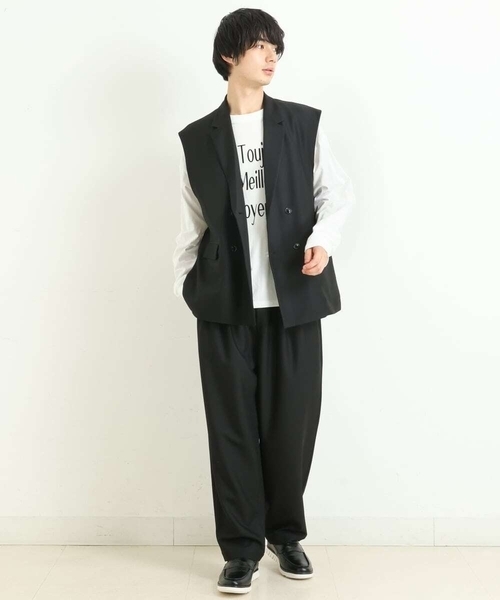 a.v.v(アーヴェヴェ)の「【S-XXL】三段ロゴプリントビッグシルエットカットソー(Tシャツ/カットソー・メンズ・ホワイト・48/46/52/50/44)」の20枚目の写真