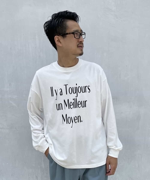 a.v.v(アーヴェヴェ)の「【S-XXL】三段ロゴプリントビッグシルエットカットソー(Tシャツ/カットソー・メンズ・ホワイト・48/46/52/50/44)」の8枚目の写真