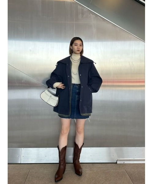 MOUSSY（マウジー）の「【新色追加】TURTLE RIB ニット（ニット/セーター・レディース・ブラック/ライトベージュ/オレンジ/パープル/オフホワイト/ライトグリーン/ライトピンク・FREE）」の12枚目の写真