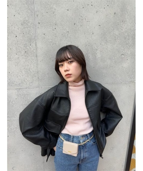 MOUSSY（マウジー）の「【新色追加】TURTLE RIB ニット（ニット/セーター・レディース・ブラック/ライトベージュ/オレンジ/パープル/オフホワイト/ライトグリーン/ライトピンク・FREE）」の19枚目の写真