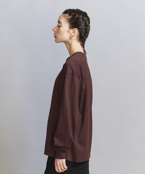 BEAUTY&YOUTH UNITED ARROWS（ビューティーアンドユースユナイテッドアローズ）の「フロッキーロゴプリント ロングスリーブ Tシャツ（Tシャツ/カットソー・レディース・ダークブラウン・FREE）」の3枚目の写真