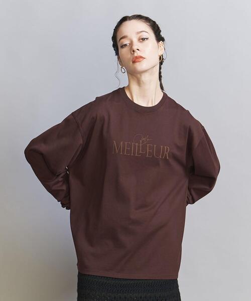 BEAUTY&YOUTH UNITED ARROWS（ビューティーアンドユースユナイテッドアローズ）の「フロッキーロゴプリント ロングスリーブ Tシャツ（Tシャツ/カットソー・レディース・ダークブラウン・FREE）」の5枚目の写真