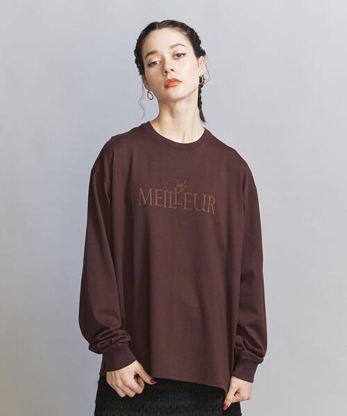 BEAUTY&YOUTH UNITED ARROWS（ビューティーアンドユースユナイテッドアローズ）の「フロッキーロゴプリント ロングスリーブ Tシャツ（Tシャツ/カットソー・レディース・ダークブラウン・FREE）」の6枚目の写真