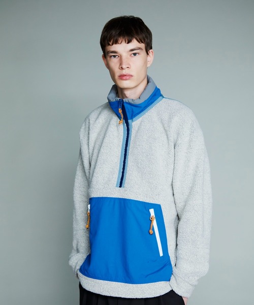 F/CE. （エフシーイー）の「F/CE. RECYCLE WOOL BOA PULLOVER / エフシーイー リサイクルウールボアプルオーバー（ブルゾン・メンズ・ブルー/ホワイト・LARGE/MEDIUM/SMALL）」の2枚目の写真