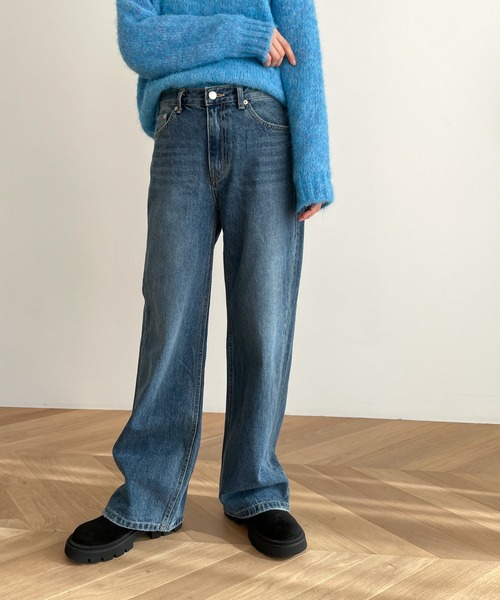 CANAL JEAN(キャナルジーン)の「El mar ワイドストレートデニム(デニムパンツ・レディース・ブルー・SMALL/MEDIUM)」の1枚目の写真
