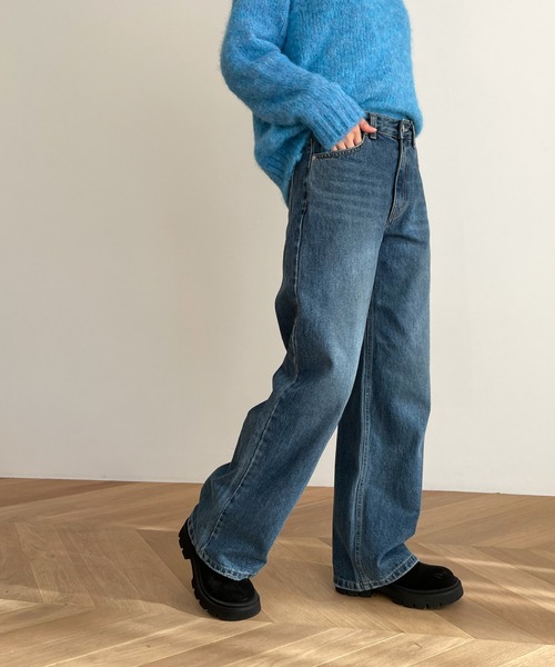CANAL JEAN(キャナルジーン)の「El mar ワイドストレートデニム(デニムパンツ・レディース・ブルー・SMALL/MEDIUM)」の9枚目の写真