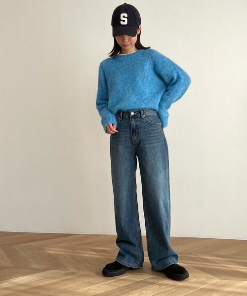 CANAL JEAN(キャナルジーン)の「El mar ワイドストレートデニム(デニムパンツ・レディース・ブルー・SMALL/MEDIUM)」の6枚目の写真