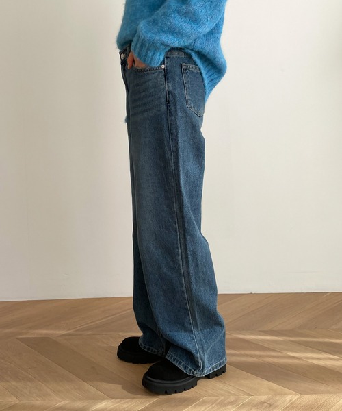 CANAL JEAN(キャナルジーン)の「El mar ワイドストレートデニム(デニムパンツ・レディース・ブルー・SMALL/MEDIUM)」の2枚目の写真