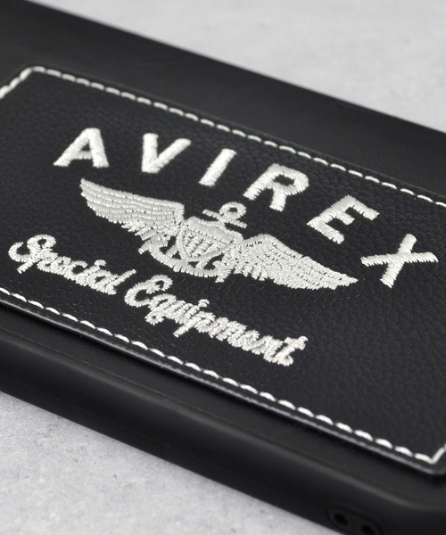 AVIREX（アヴィレックス）の「iPhone14 iPhone14Pro iPhone13 カード収納付き アヴィレックス 背面 スマホケース [刺繍ロゴ]（スマホケース/カバー・メンズ・ブラック/ブラウン・O/N）」の21枚目の写真
