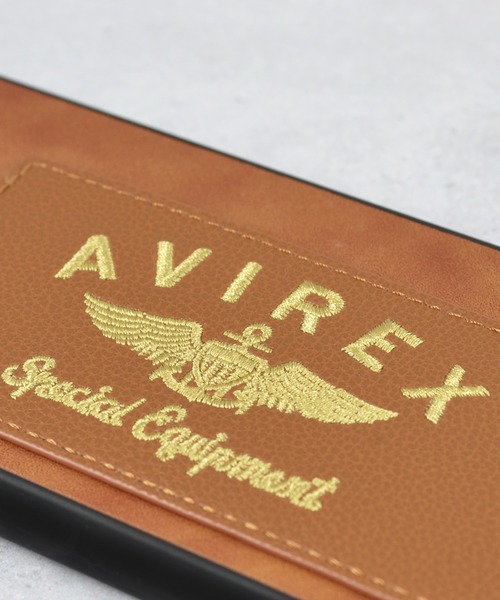 AVIREX（アヴィレックス）の「iPhone14 iPhone14Pro iPhone13 カード収納付き アヴィレックス 背面 スマホケース [刺繍ロゴ]（スマホケース/カバー・メンズ・ブラック/ブラウン・O/N）」の22枚目の写真