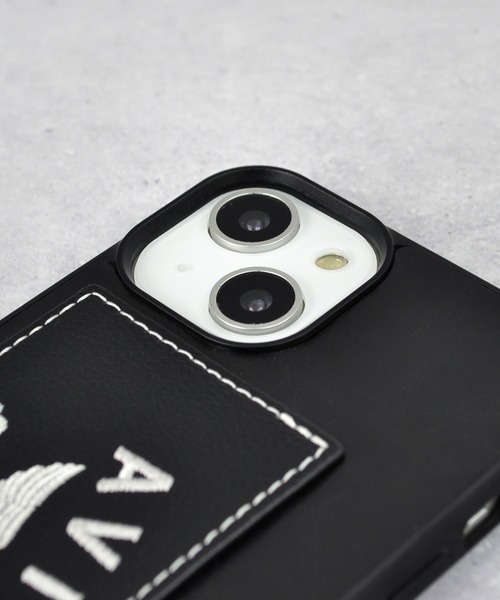 AVIREX（アヴィレックス）の「iPhone14 iPhone14Pro iPhone13 カード収納付き アヴィレックス 背面 スマホケース [刺繍ロゴ]（スマホケース/カバー・メンズ・ブラック/ブラウン・O/N）」の19枚目の写真