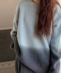 Dalfwin | 2022 AW 秋冬 韓国ファッション ニット レディース　グラデーションビッグニット プルオーバー(ニット/セーター)