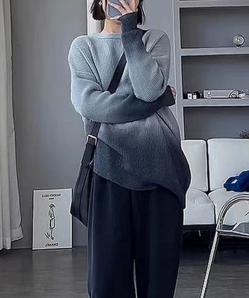 Dalfwin(ダールフィン)の「グラデーションビッグニットプルオーバー(ニット/セーター・レディース・ピンク/グリーン/グレー/ブルー・FREE)」の18枚目の写真