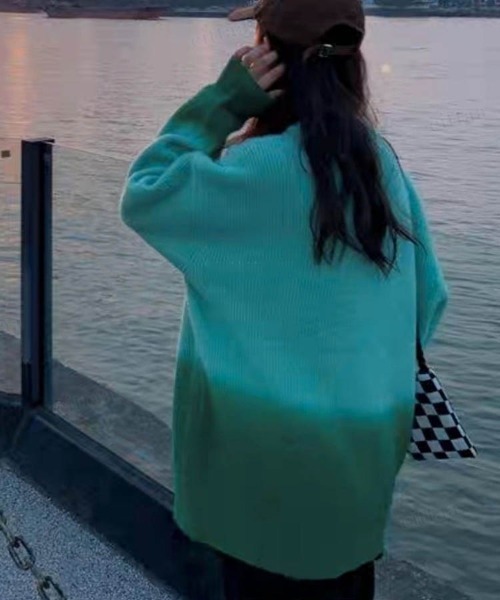 Dalfwin(ダールフィン)の「グラデーションビッグニットプルオーバー(ニット/セーター・レディース・ピンク/グリーン/グレー/ブルー・FREE)」の9枚目の写真