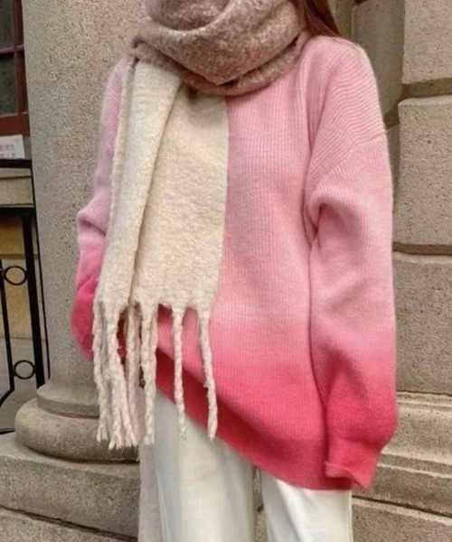 Dalfwin(ダールフィン)の「グラデーションビッグニットプルオーバー(ニット/セーター・レディース・ピンク/グリーン/グレー/ブルー・FREE)」の13枚目の写真