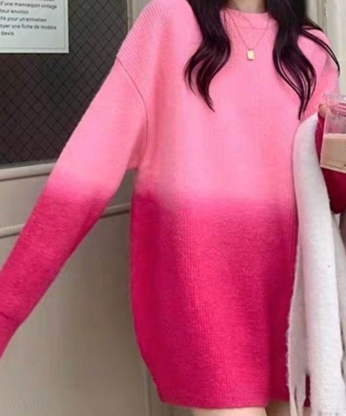 Dalfwin(ダールフィン)の「グラデーションビッグニットプルオーバー(ニット/セーター・レディース・ピンク/グリーン/グレー/ブルー・FREE)」の7枚目の写真