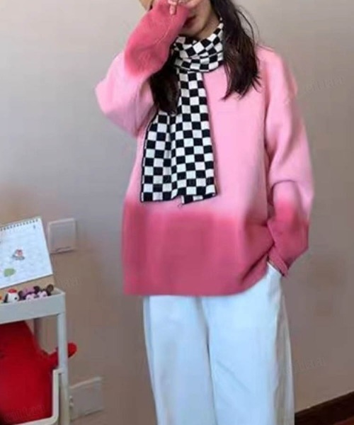 Dalfwin(ダールフィン)の「グラデーションビッグニットプルオーバー(ニット/セーター・レディース・ピンク/グリーン/グレー/ブルー・FREE)」の20枚目の写真