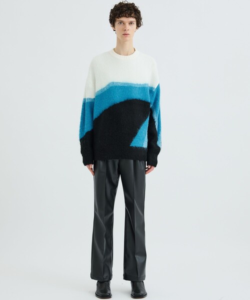 LiNoH セーター ニット 「LiNoH」CODE YARN MESH S/S KNIT