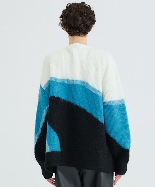 LiNoH（リノー）の「ALPACA ART GRAPHIC KNIT/アルパカ アート グラフィックニット（ニット/セーター・メンズ・ブルー/グリーン/グレイッシュベージュ・1/2）」の19枚目の写真