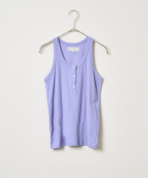 audrey and john wad（オードリーアンドジョンワッド）の「強撚フライスヘンリーネックタンクトップ -手洗い可-（タンクトップ・レディース・ライラック/ブラック/ライトグリーン/ホワイト・FREE）」の4枚目の写真