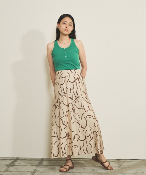 audrey and john wad（オードリーアンドジョンワッド）の「強撚フライスヘンリーネックタンクトップ -手洗い可-（タンクトップ・レディース・ライラック/ブラック/ライトグリーン/ホワイト・FREE）」の12枚目の写真