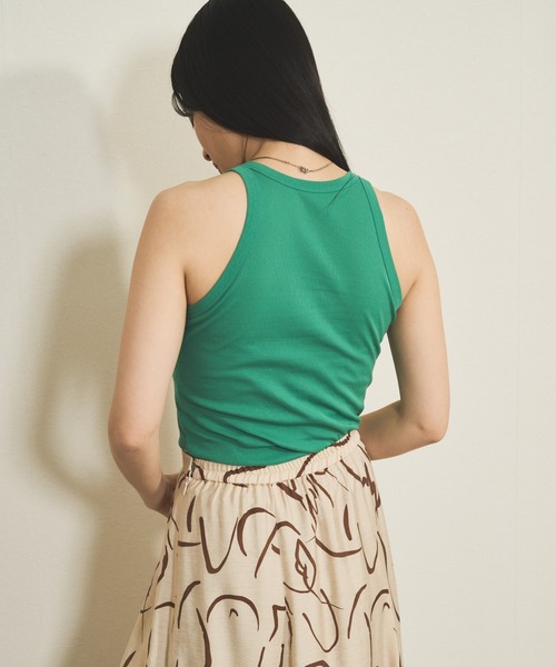 audrey and john wad（オードリーアンドジョンワッド）の「強撚フライスヘンリーネックタンクトップ -手洗い可-（タンクトップ・レディース・ライラック/ブラック/ライトグリーン/ホワイト・FREE）」の14枚目の写真