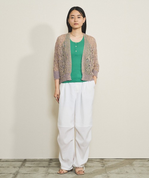 audrey and john wad（オードリーアンドジョンワッド）の「強撚フライスヘンリーネックタンクトップ -手洗い可-（タンクトップ・レディース・ライラック/ブラック/ライトグリーン/ホワイト・FREE）」の17枚目の写真