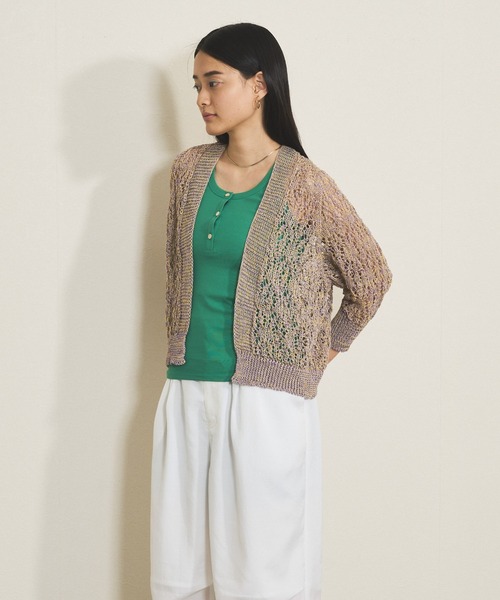 audrey and john wad（オードリーアンドジョンワッド）の「強撚フライスヘンリーネックタンクトップ -手洗い可-（タンクトップ・レディース・ライラック/ブラック/ライトグリーン/ホワイト・FREE）」の18枚目の写真