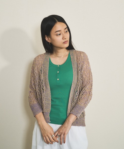 audrey and john wad（オードリーアンドジョンワッド）の「強撚フライスヘンリーネックタンクトップ -手洗い可-（タンクトップ・レディース・ライラック/ブラック/ライトグリーン/ホワイト・FREE）」の19枚目の写真