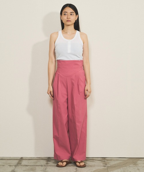 audrey and john wad（オードリーアンドジョンワッド）の「強撚フライスヘンリーネックタンクトップ -手洗い可-（タンクトップ・レディース・ライラック/ブラック/ライトグリーン/ホワイト・FREE）」の21枚目の写真