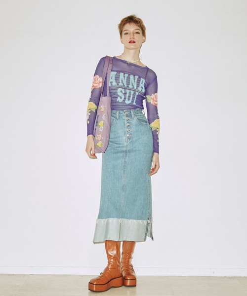 ANNA SUI（アナスイ）の「ANNA SUI jouetie メッシュフィットトップス（Tシャツ/カットソー・レディース・ブラック/ピンク/パープル・M）」の8枚目の写真