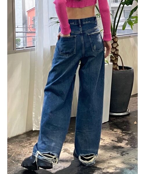 EMODA(エモダ)の「ムードヴィンテージルーズジーンズ(デニムパンツ・レディース・ブラック/ブルー・SMALL/MEDIUM)」の12枚目の写真