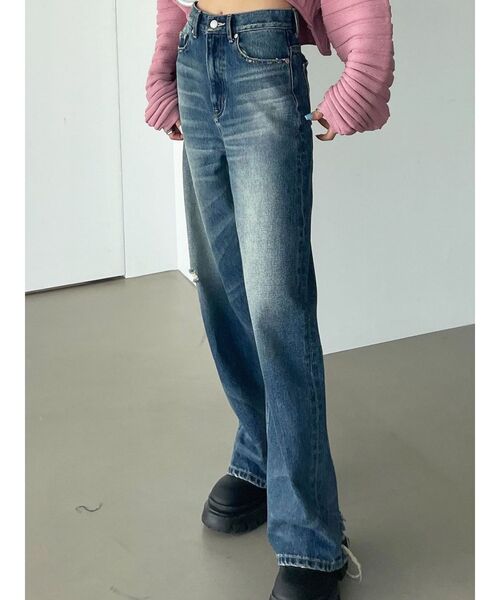 EMODA(エモダ)の「ムードヴィンテージルーズジーンズ(デニムパンツ・レディース・ブラック/ブルー・SMALL/MEDIUM)」の15枚目の写真