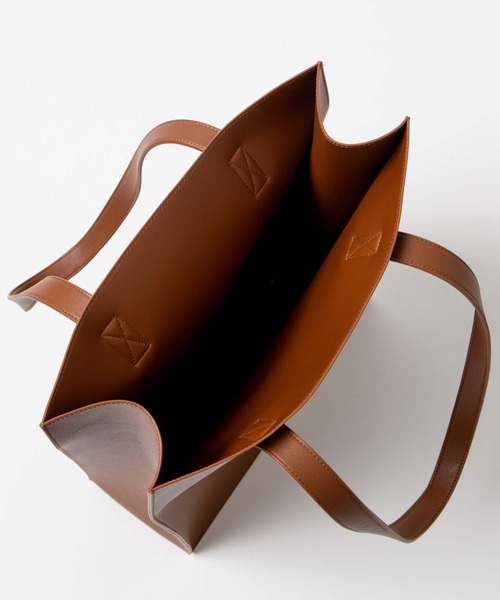 WEGO（ウィゴー）の「WEGO/PUスクエアトート（トートバッグ・レディース・ブラック/ブラウン・FREE）」の9枚目の写真