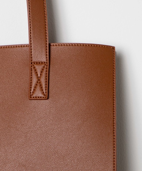 WEGO（ウィゴー）の「WEGO/PUスクエアトート（トートバッグ・レディース・ブラック/ブラウン・FREE）」の10枚目の写真