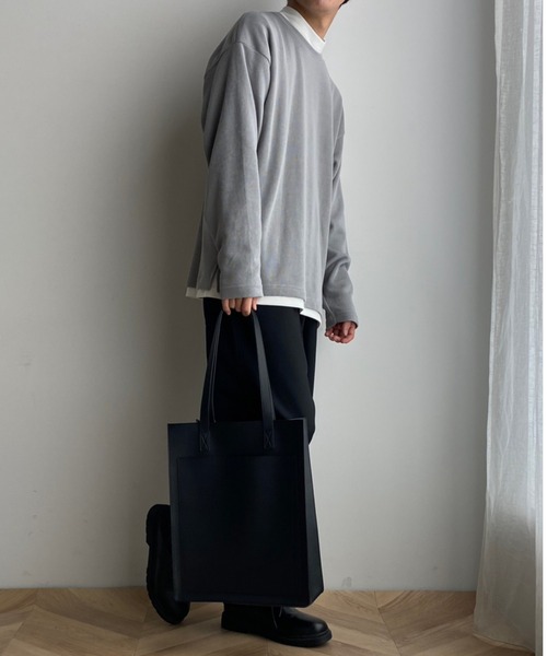 WEGO（ウィゴー）の「WEGO/PUスクエアトート（トートバッグ・レディース・ブラック/ブラウン・FREE）」の6枚目の写真