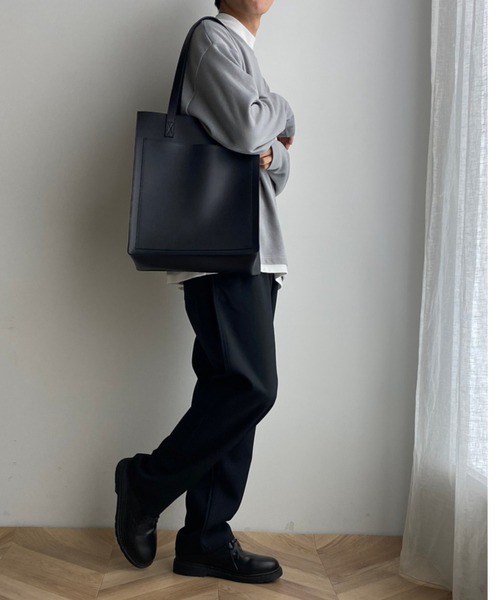 WEGO（ウィゴー）の「WEGO/PUスクエアトート（トートバッグ・レディース・ブラック/ブラウン・FREE）」の5枚目の写真