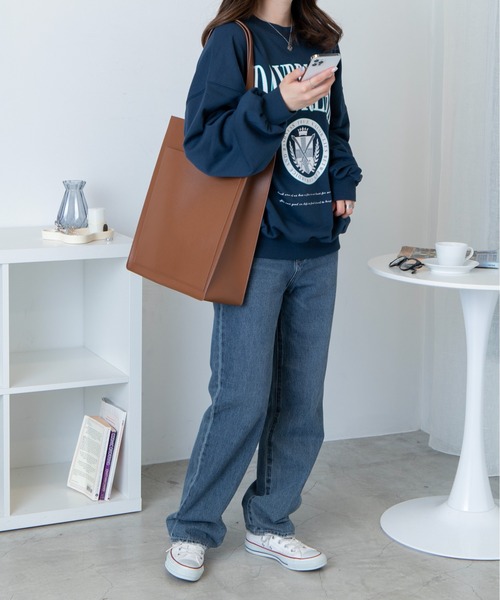 WEGO（ウィゴー）の「WEGO/PUスクエアトート（トートバッグ・レディース・ブラック/ブラウン・FREE）」の19枚目の写真