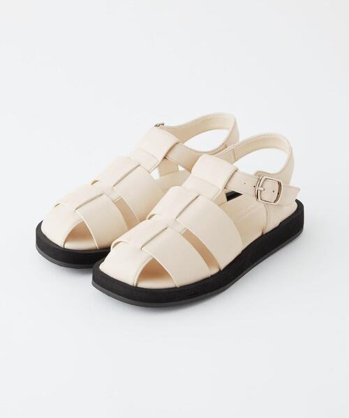 green label relaxing（グリーンレーベルリラクシング）の「◆GLR モノトーン/ グルカ サンダル 17cm-23cm（サンダル・キッズ・オフホワイト/ブラック・21cm/20cm/17cm/23cm/19cm/22cm/18cm）」の3枚目の写真