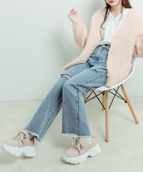 OLIVE des OLIVE（オリーブデオリーブ）の「リボン厚底スニーカー　1031130030（スニーカー・レディース・ピンク/サックスブルー・SMALL/MEDIUM/LARGE）」の10枚目の写真