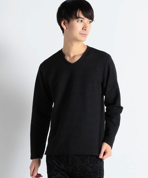 HIDEAWAYS NICOLE（ハイダウェイニコル）の「アラカルトＶネックカットソー（Tシャツ/カットソー・メンズ・ホワイト系その他/オフホワイト/ボルドー/ブラック・MEDIUM/LARGE/X-LARGE）」の3枚目の写真