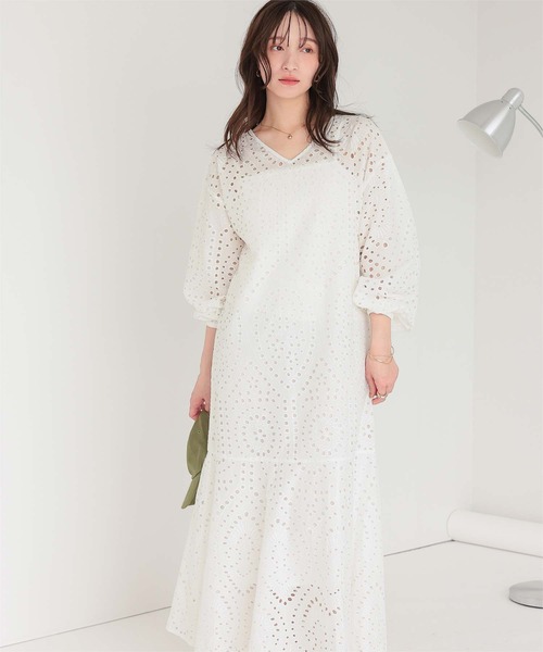 titivate（ティティベイト）の「前後2way長袖コットンレースワンピース