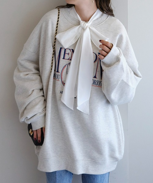 DISCOAT（ディスコート）の「【前後2WAY】ブロードボウタイブラウス（シャツ/ブラウス・レディース・オフホワイト/サックスブルー・FREE）」の5枚目の写真