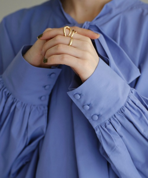 DISCOAT（ディスコート）の「【前後2WAY】ブロードボウタイブラウス（シャツ/ブラウス・レディース・オフホワイト/サックスブルー・FREE）」の15枚目の写真