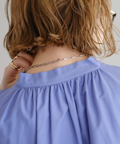 DISCOAT（ディスコート）の「【前後2WAY】ブロードボウタイブラウス（シャツ/ブラウス・レディース・オフホワイト/サックスブルー・FREE）」の7枚目の写真