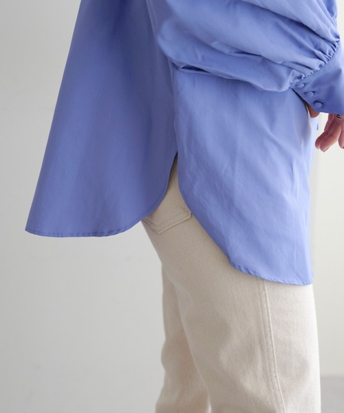 DISCOAT（ディスコート）の「【前後2WAY】ブロードボウタイブラウス（シャツ/ブラウス・レディース・オフホワイト/サックスブルー・FREE）」の11枚目の写真