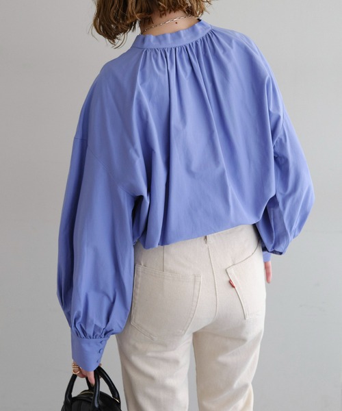 DISCOAT（ディスコート）の「【前後2WAY】ブロードボウタイブラウス（シャツ/ブラウス・レディース・オフホワイト/サックスブルー・FREE）」の6枚目の写真