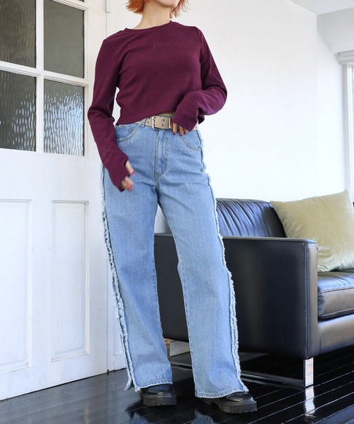 PBLIM（ページボーイリム）の「PAGEBOYLIM/フィンガーホールインナー（Tシャツ/カットソー・レディース・ブラック/レッド/オフホワイト・FREE）」の19枚目の写真