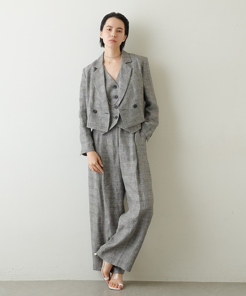【美品】Whim Gazette チェックリネンパンツ 2024SS チェックリネンパンツ | Whim Gazette(ウィム ガゼット