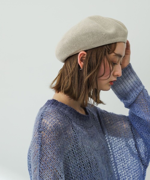 SENSE OF PLACE by URBAN RESEARCH（センスオブプレイスバイアーバンリサーチ）の「サーモベレー（ハンチング/ベレー帽・レディース・アイボリー/ブラック・ONE）」の7枚目の写真